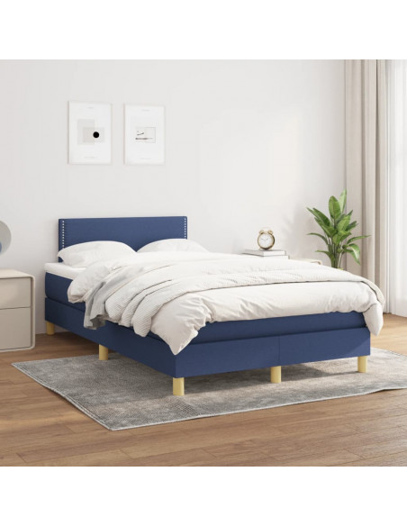 Giroletto a Molle con Materasso Blu 120x190 cm in Tessuto