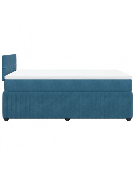 Giroletto a Molle con Materasso Blu 120x190 cm in Velluto