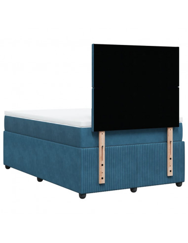 Giroletto a Molle con Materasso Blu 120x190 cm in Velluto