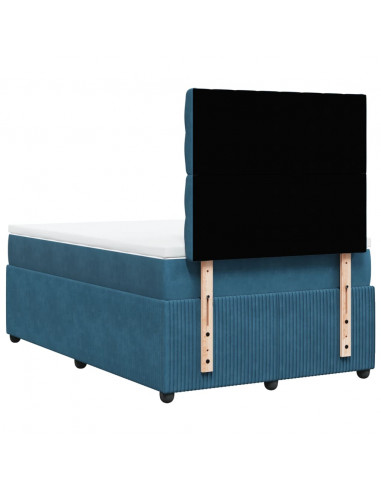 Giroletto a Molle con Materasso Blu 120x190 cm in Velluto