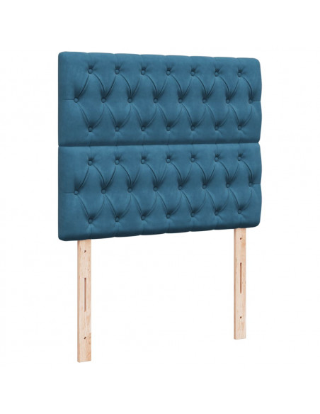 Giroletto a Molle con Materasso Blu 120x190 cm in Velluto