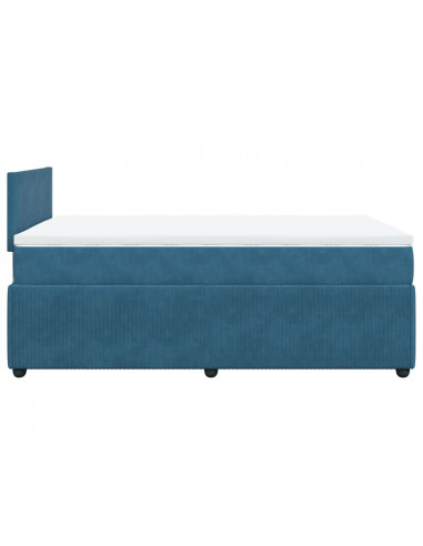 Giroletto a Molle con Materasso Blu 120x190 cm in Velluto