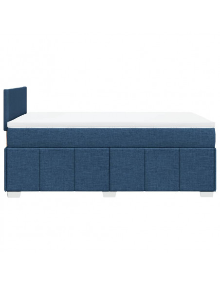 Giroletto a Molle con Materasso Blu 120x200 cm in Tessuto