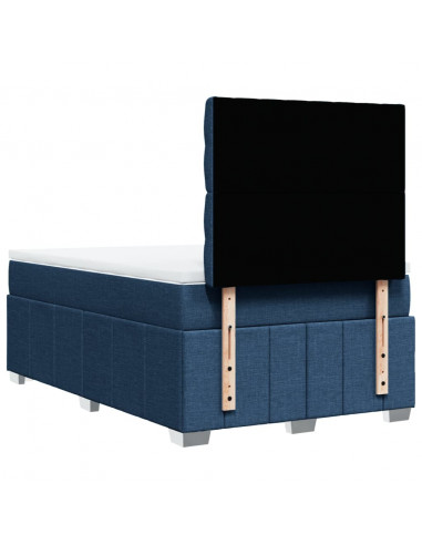 Giroletto a Molle con Materasso Blu 120x200 cm in Tessuto