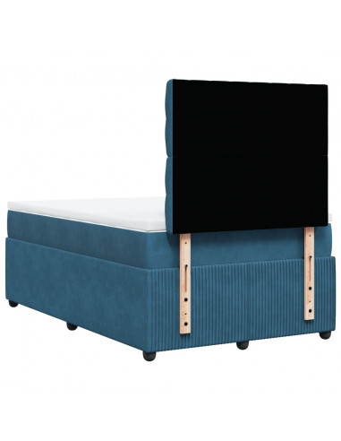 Giroletto a Molle con Materasso Blu 120x200 cm in Velluto