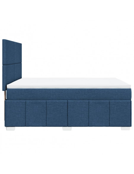 Giroletto a Molle con Materasso Blu 140x200 cm in Tessuto