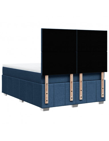 Giroletto a Molle con Materasso Blu 140x200 cm in Tessuto