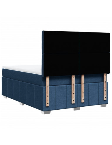 Giroletto a Molle con Materasso Blu 140x200 cm in Tessuto