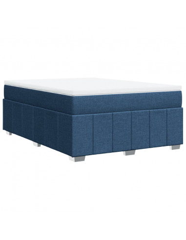 Giroletto a Molle con Materasso Blu 140x200 cm in Tessuto