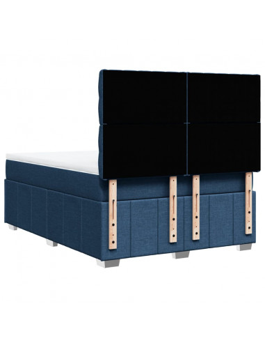 Giroletto a Molle con Materasso Blu 140x200 cm in Tessuto