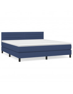 Giroletto a Molle con Materasso Blu 160x200 cm in Tessuto 2