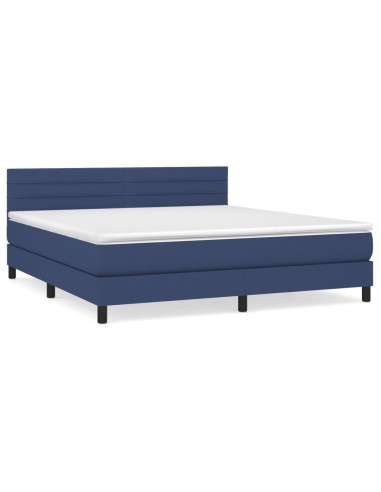 Giroletto a Molle con Materasso Blu 160x200 cm in Tessuto