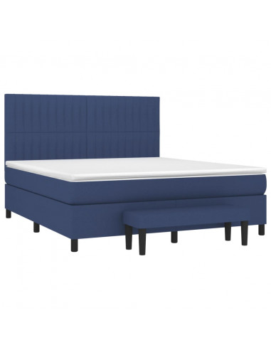 Giroletto a Molle con Materasso Blu 160x200 cm in Tessuto