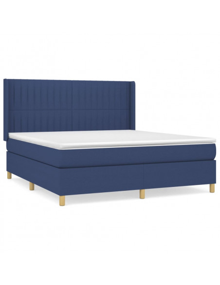 Giroletto a Molle con Materasso Blu 160x200 cm in Tessuto
