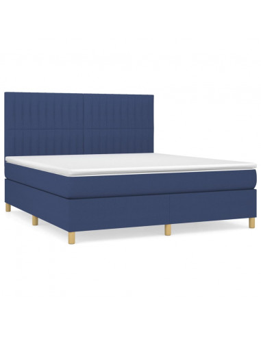 Giroletto a Molle con Materasso Blu 160x200 cm in Tessuto