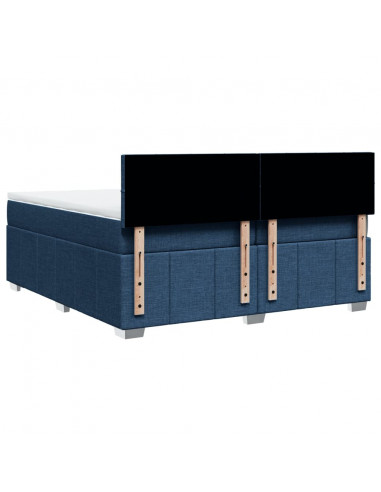 Giroletto a Molle con Materasso Blu 200x200 cm in Tessuto