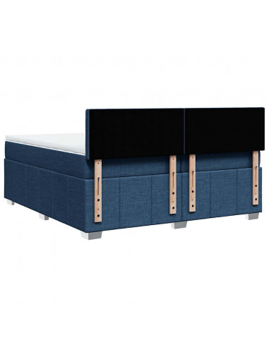 Giroletto a Molle con Materasso Blu 200x200 cm in Tessuto