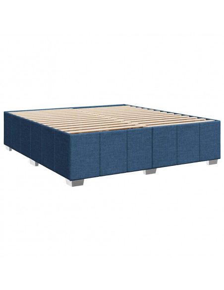 Giroletto a Molle con Materasso Blu 200x200 cm in Tessuto