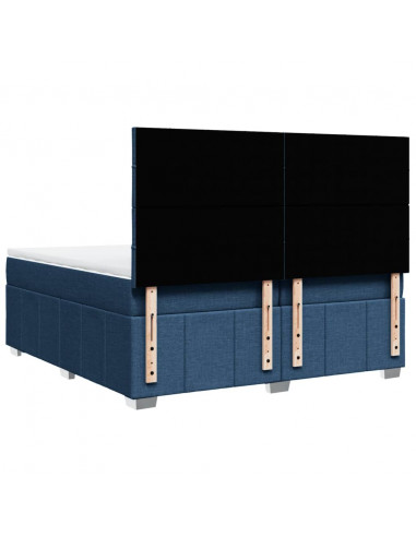 Giroletto a Molle con Materasso Blu 200x200 cm in Tessuto