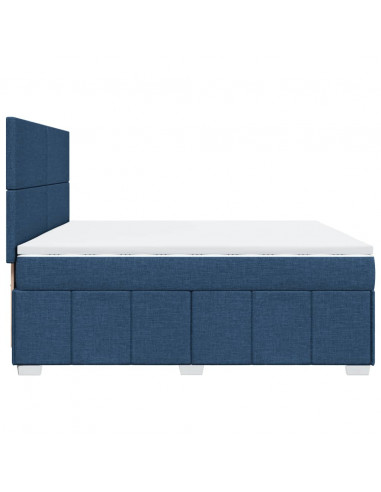 Giroletto a Molle con Materasso Blu 200x200 cm in Tessuto