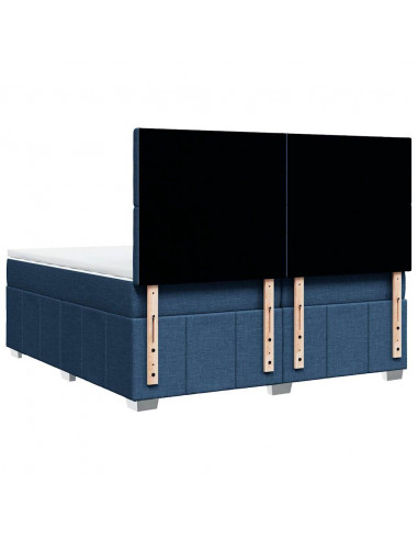 Giroletto a Molle con Materasso Blu 200x200 cm in Tessuto