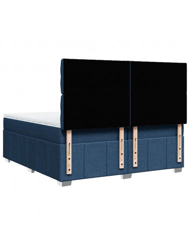 Giroletto a Molle con Materasso Blu 200x200 cm in Tessuto