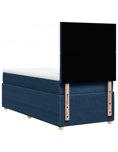 Giroletto a Molle con Materasso Blu 90x190 cm in Tessuto