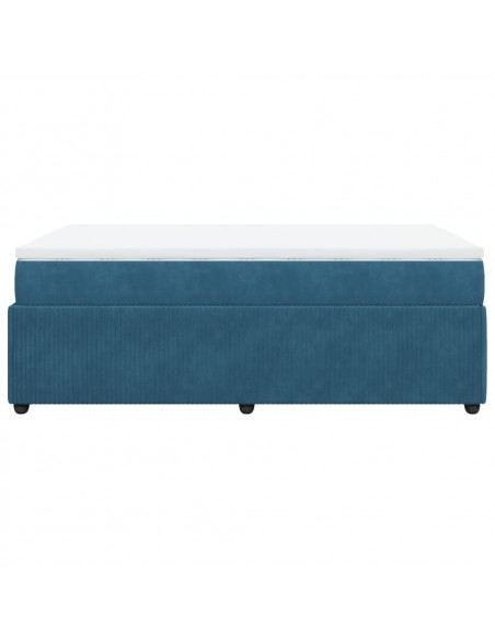 Giroletto a Molle con Materasso Blu Scuro 120x190 cm in Velluto