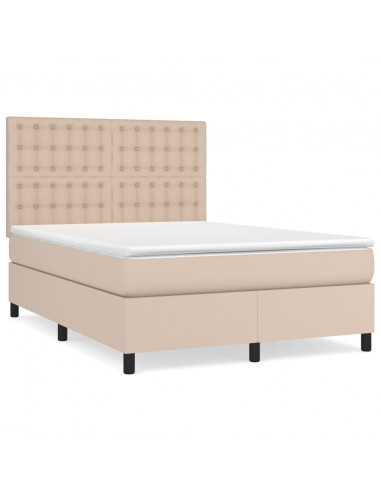 Giroletto a Molle con Materasso Cappuccino 140x190cm Similpelle