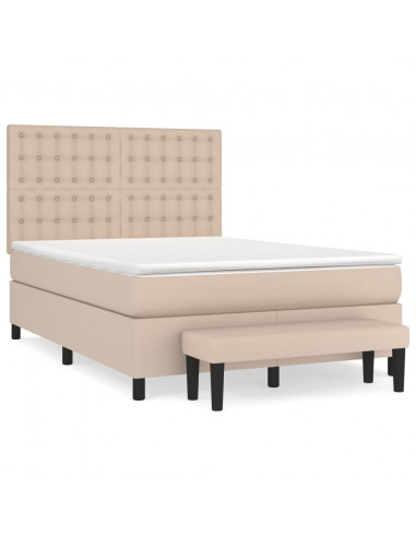 Giroletto a Molle con Materasso Cappuccino 140x190cm Similpelle