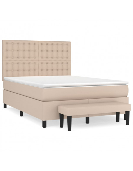 Giroletto a Molle con Materasso Cappuccino 140x190cm Similpelle