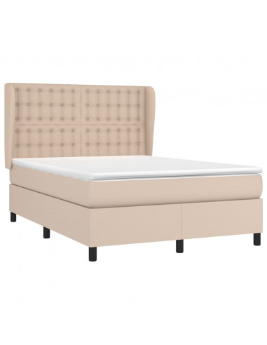 Giroletto a Molle con Materasso Cappuccino 140x200cm Similpelle