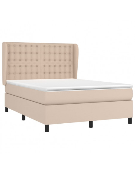 Giroletto a Molle con Materasso Cappuccino 140x200cm Similpelle