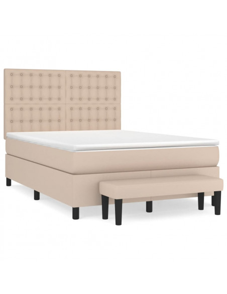 Giroletto a Molle con Materasso Cappuccino 140x200cm Similpelle