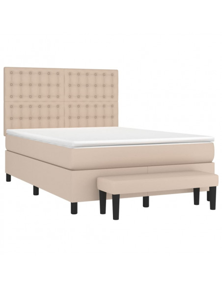 Giroletto a Molle con Materasso Cappuccino 140x200cm Similpelle