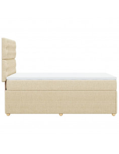 Giroletto a Molle con Materasso Crema 100x200 cm in Tessuto 2