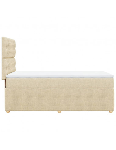 Giroletto a Molle con Materasso Crema 100x200 cm in Tessuto