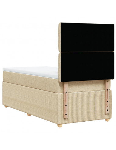 Giroletto a Molle con Materasso Crema 100x200 cm in Tessuto