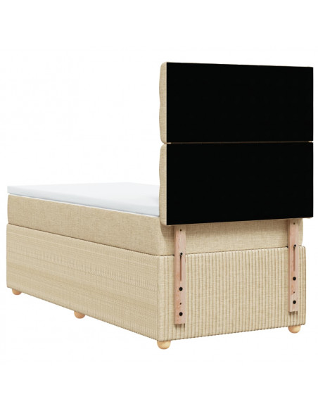 Giroletto a Molle con Materasso Crema 100x200 cm in Tessuto