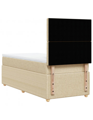 Giroletto a Molle con Materasso Crema 100x200 cm in Tessuto