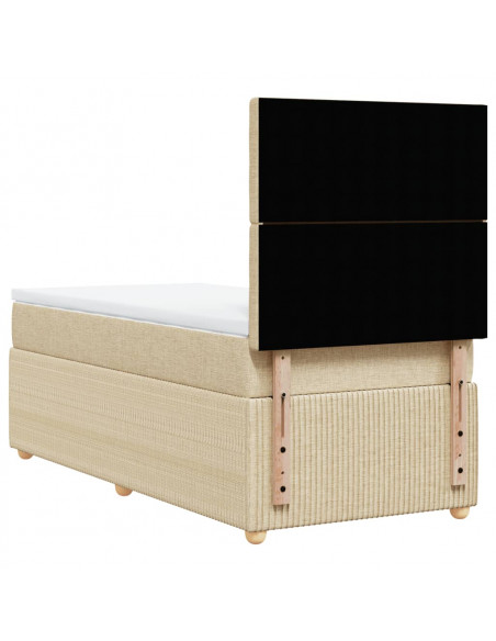 Giroletto a Molle con Materasso Crema 100x200 cm in Tessuto