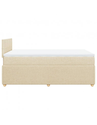 Giroletto a Molle con Materasso Crema 120x190 cm in Tessuto