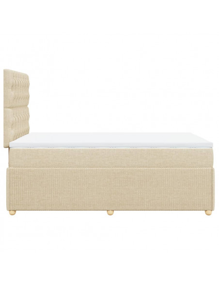 Giroletto a Molle con Materasso Crema 120x190 cm in Tessuto