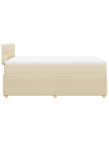 Giroletto a Molle con Materasso Crema 120x190 cm in Tessuto