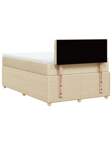 Giroletto a Molle con Materasso Crema 120x190 cm in Tessuto