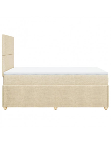 Giroletto a Molle con Materasso Crema 120x190 cm in Tessuto