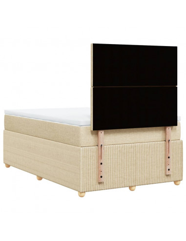 Giroletto a Molle con Materasso Crema 120x190 cm in Tessuto