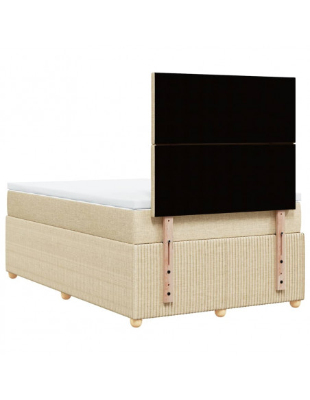 Giroletto a Molle con Materasso Crema 120x190 cm in Tessuto
