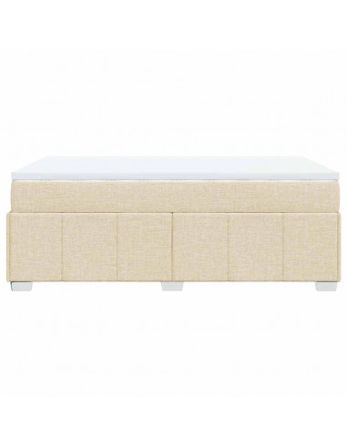 Giroletto a Molle con Materasso Crema 120x200 cm in Tessuto