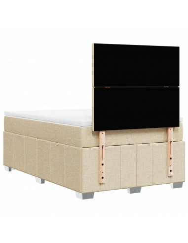 Giroletto a Molle con Materasso Crema 120x200 cm in Tessuto